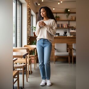 Hem & Thread Cream Sweater